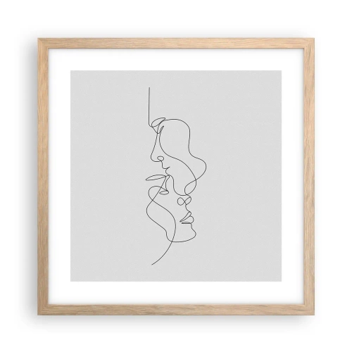Plakat i ramme af lyst egetræ - Gløderne af glubende begær - 40x40 cm