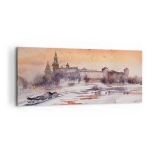 Lærredstryk - Billede på lærred - Kongelig solnedgang - 120x50 cm