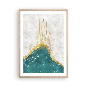 Plakat i ramme af lyst egetræ - Gyldent tidevand - 50x70 cm