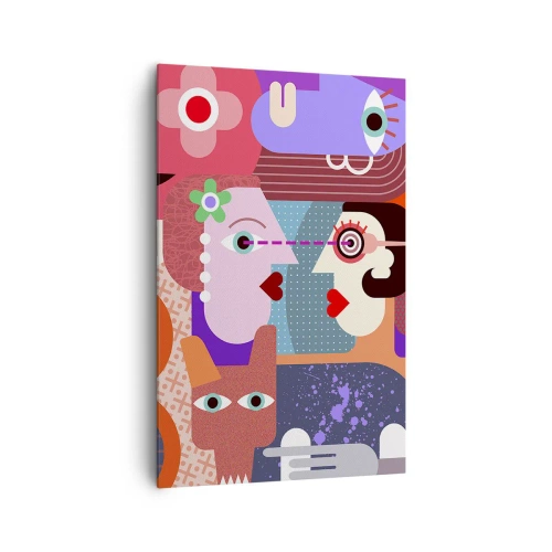 Lærredstryk - Billede på lærred - Øje mod øje - 80x120 cm