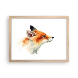 Plakat i ramme af lyst egetræ - Man kan aldrig være for forsigtig - 40x30 cm