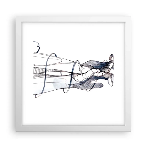 Plakat i hvid ramme - En undersøgelse af berøring - 30x30 cm