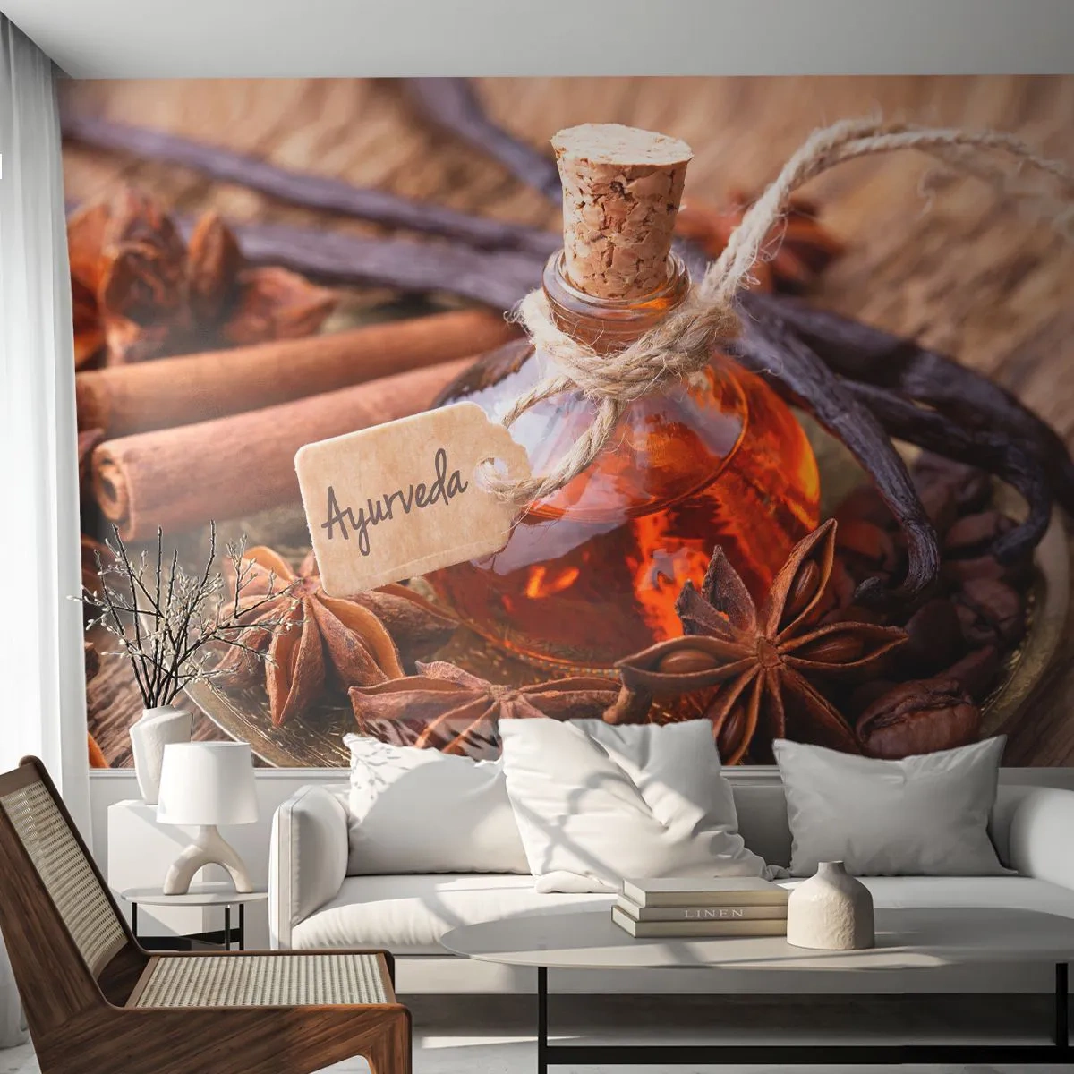 Fototapet Premium Sand - På vej mod enhed af krop og ånd - Kanel, Anis, Vanilje - 450x315 cm