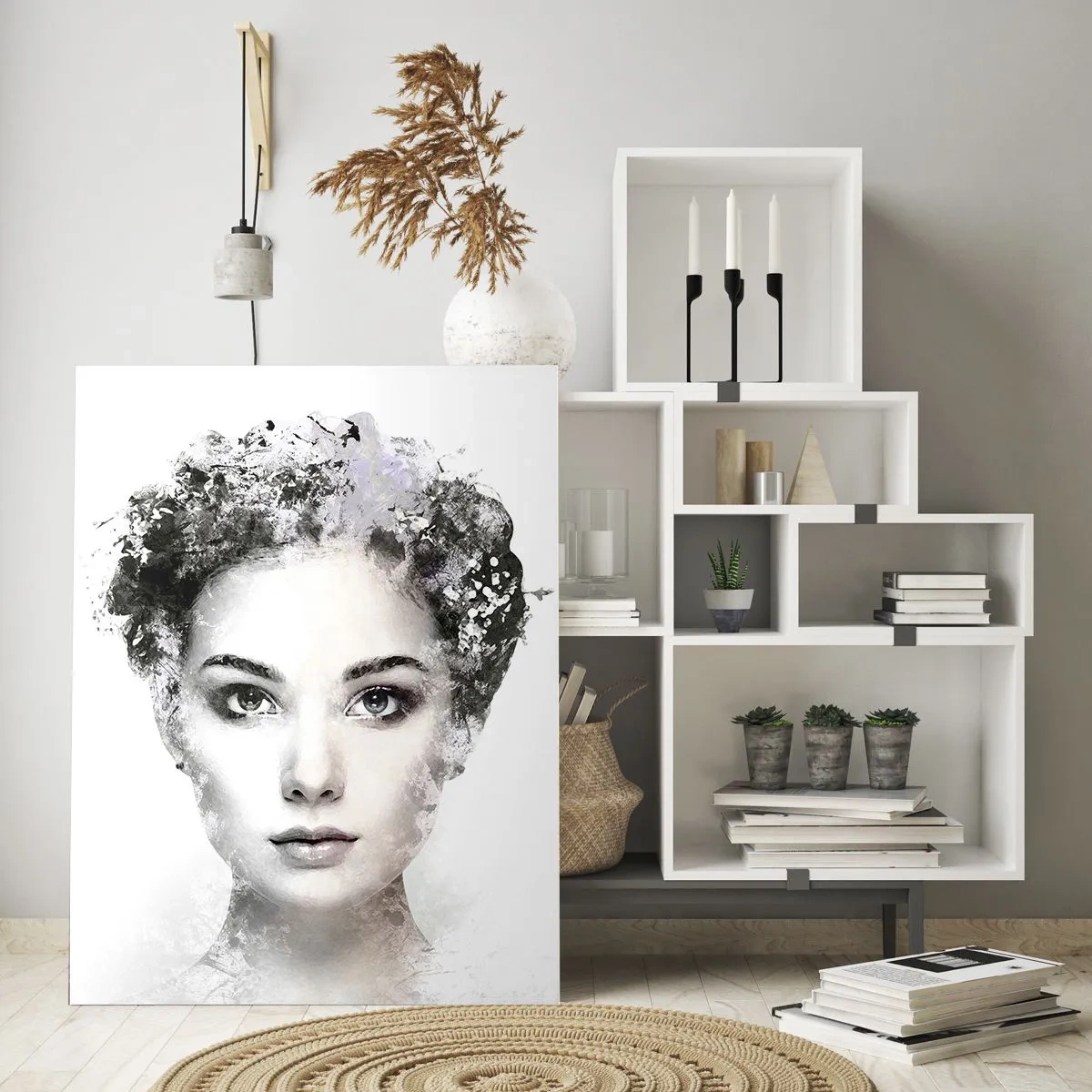 Billede på glas - Et meget stilfuldt portræt - 80x120 cm