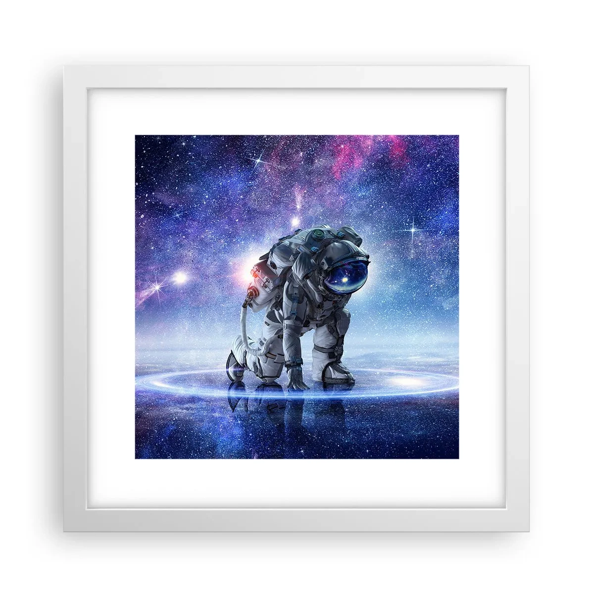 Plakat i hvid ramme - Den stjerneklare himmel over mig - 30x30 cm