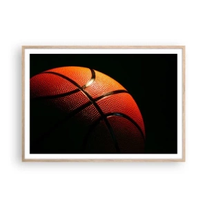 Plakat i ramme af lyst egetræ - Smuk som en planet - 100x70 cm