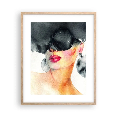 Plakat i ramme af lyst egetræ - Hemmeligheden bag elegance - 40x50 cm