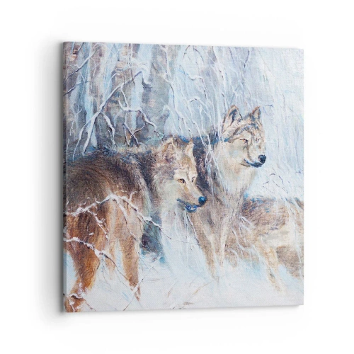 Lærredstryk - Billede på lærred - OBS! På vej... - 70x70 cm