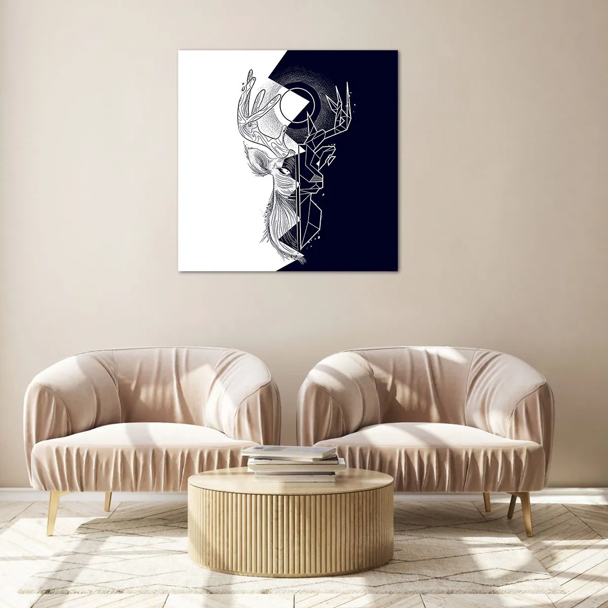 Billede på glas - Modsætningernes kamp og enhed - 50x50 cm