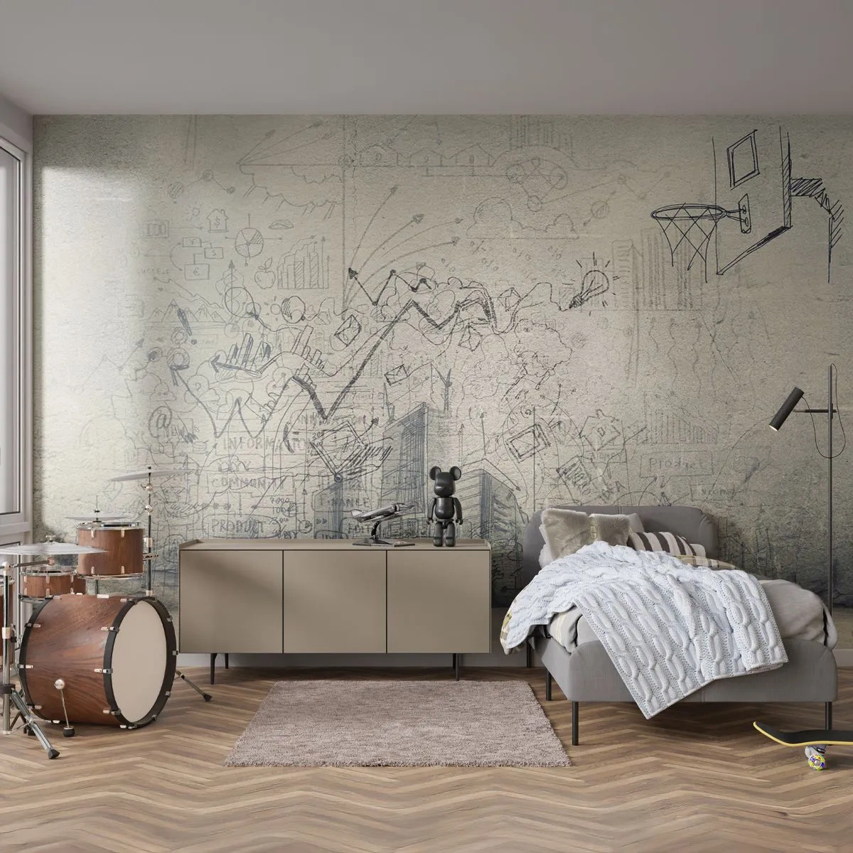 Fototapet Premium Canvas - Mit vidunderlige byliv - Graffiti, Stykke, Grafik - 250x175 cm