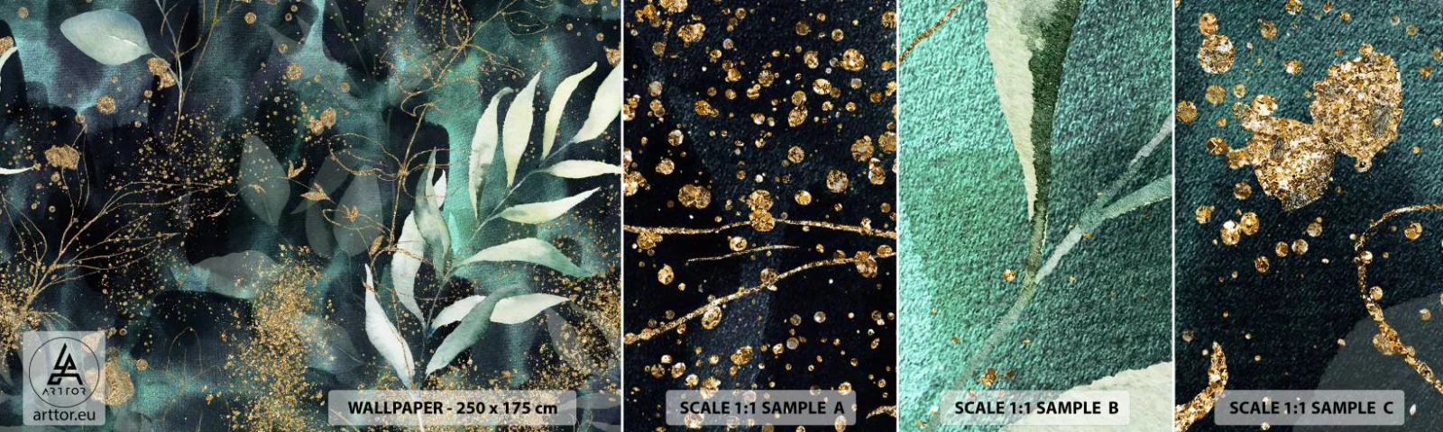 Prøve Fototapet Selvklæbende Deluxe Sticker - Fortryllet have - Planter, Blade, Botanik - 100x30 cm