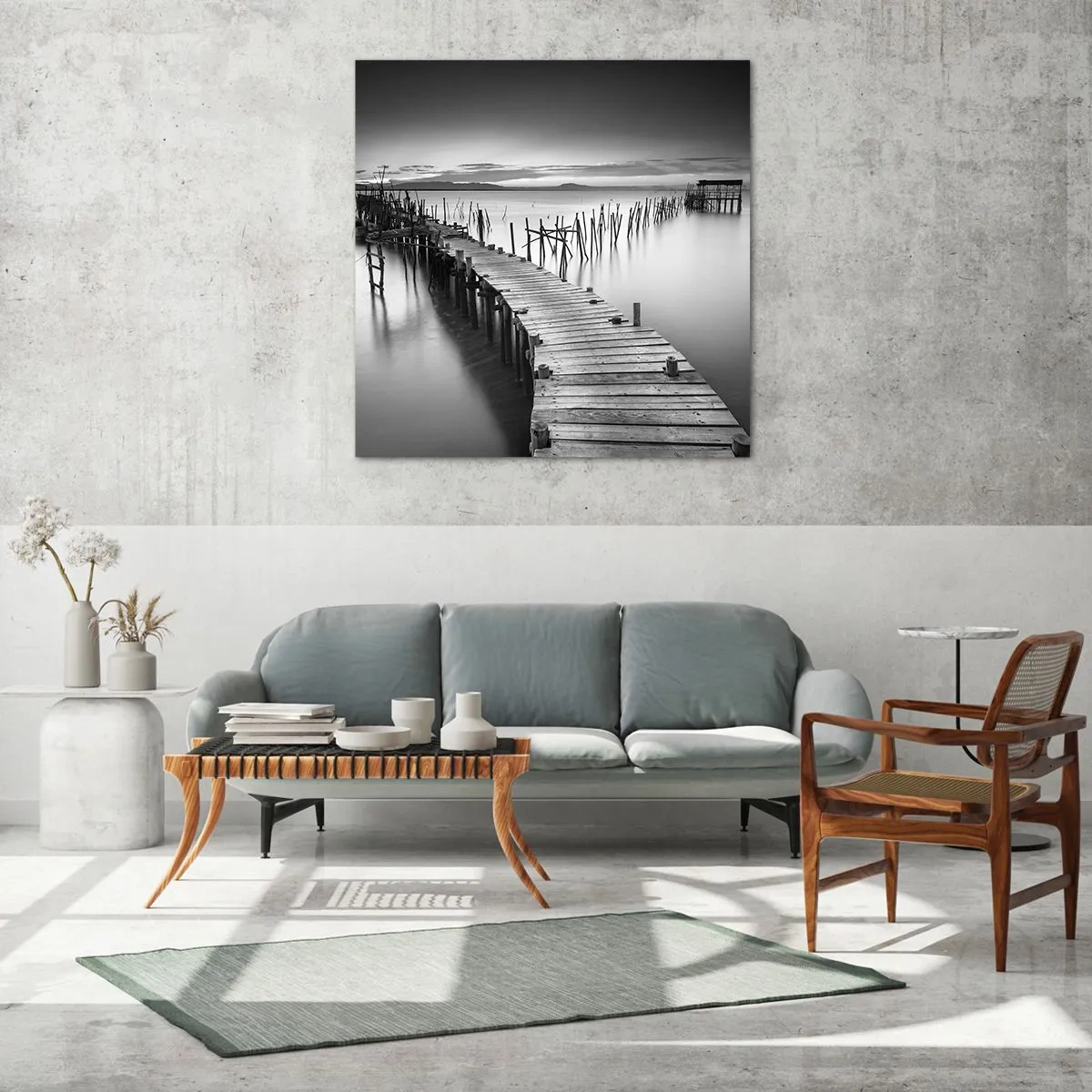 Billede på glas - Stilheden fra en glemt kyst - 70x70 cm