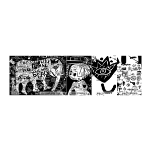 Fototapet Prøve Standard Eco - Gadens rige verden - Graffiti, Stykke, Grafik - 100x30 cm