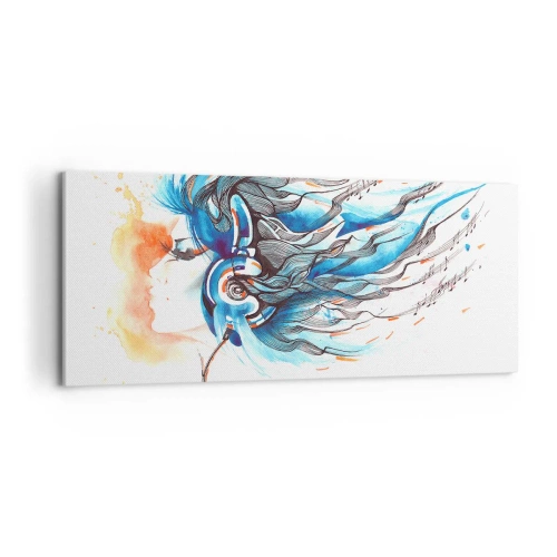 Lærredstryk - Billede på lærred - Lad musikken spille - 100x40 cm