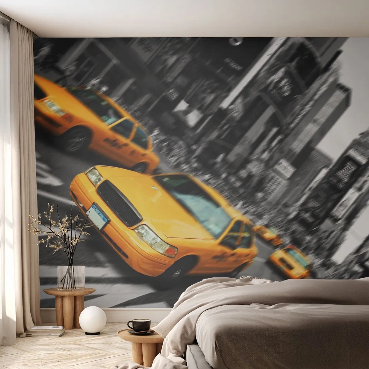 Fototapet Premium Sand - New York’s soldråber - By, Ney York, Taxa - 100x70 cm