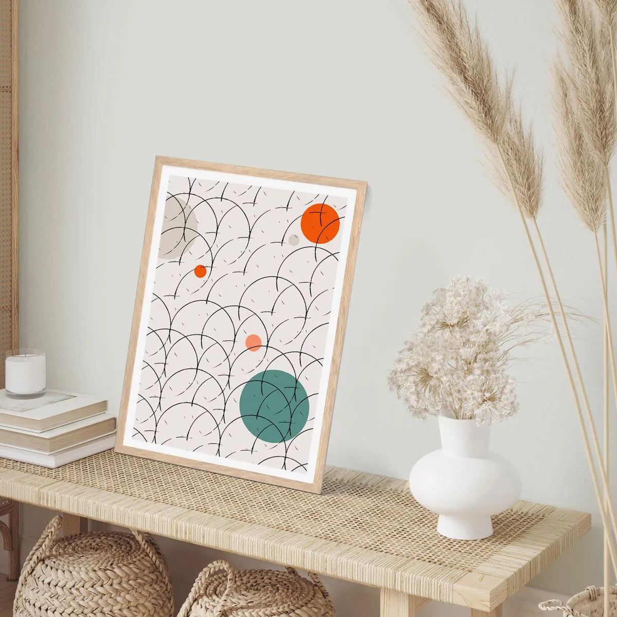 Plakat i ramme af lyst egetræ - I popkunstens ånd - 30x40 cm