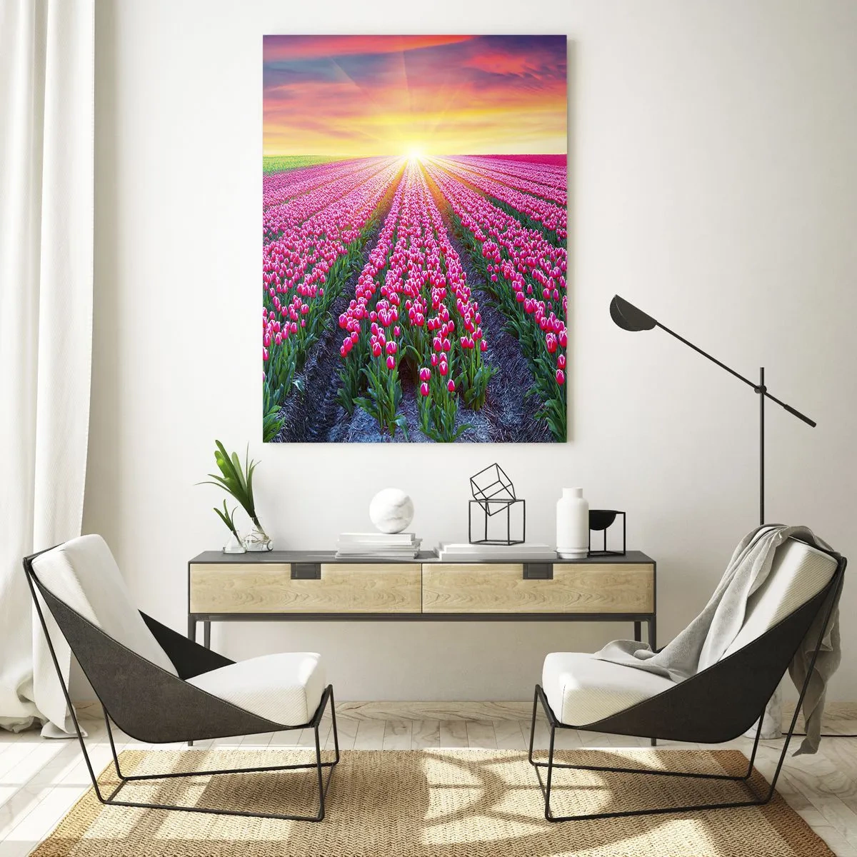 Billede på glas - Skønhedsfarm - 50x70 cm