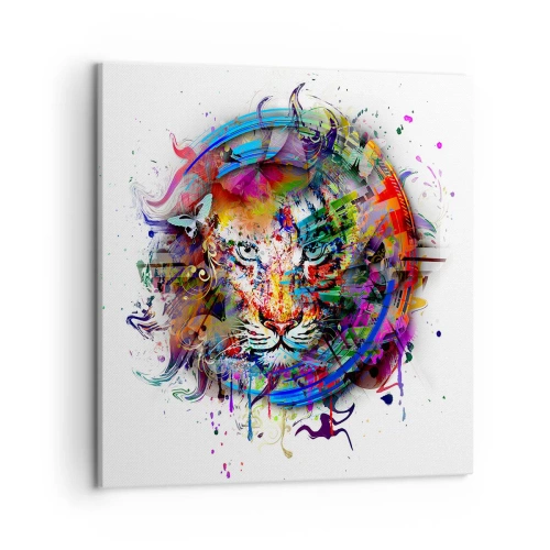 Lærredstryk - Billede på lærred - Lurer bag regnbuens slør - 50x50 cm