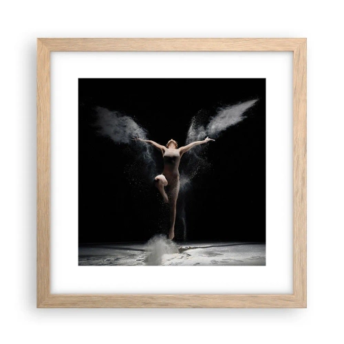 Plakat i ramme af lyst egetræ - Elfer findes - 30x30 cm