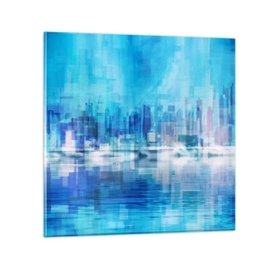 Billede på glas - Sænket i blåt - 50x50 cm