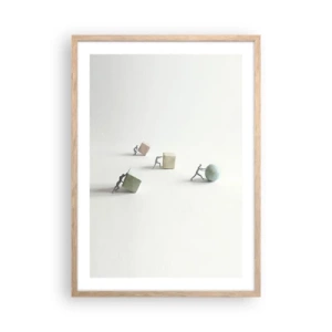 Plakat i ramme af lyst egetræ - Selve livet - 50x70 cm