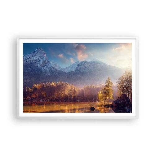 Plakat i hvid ramme - I bjerge og dale - 91x61 cm