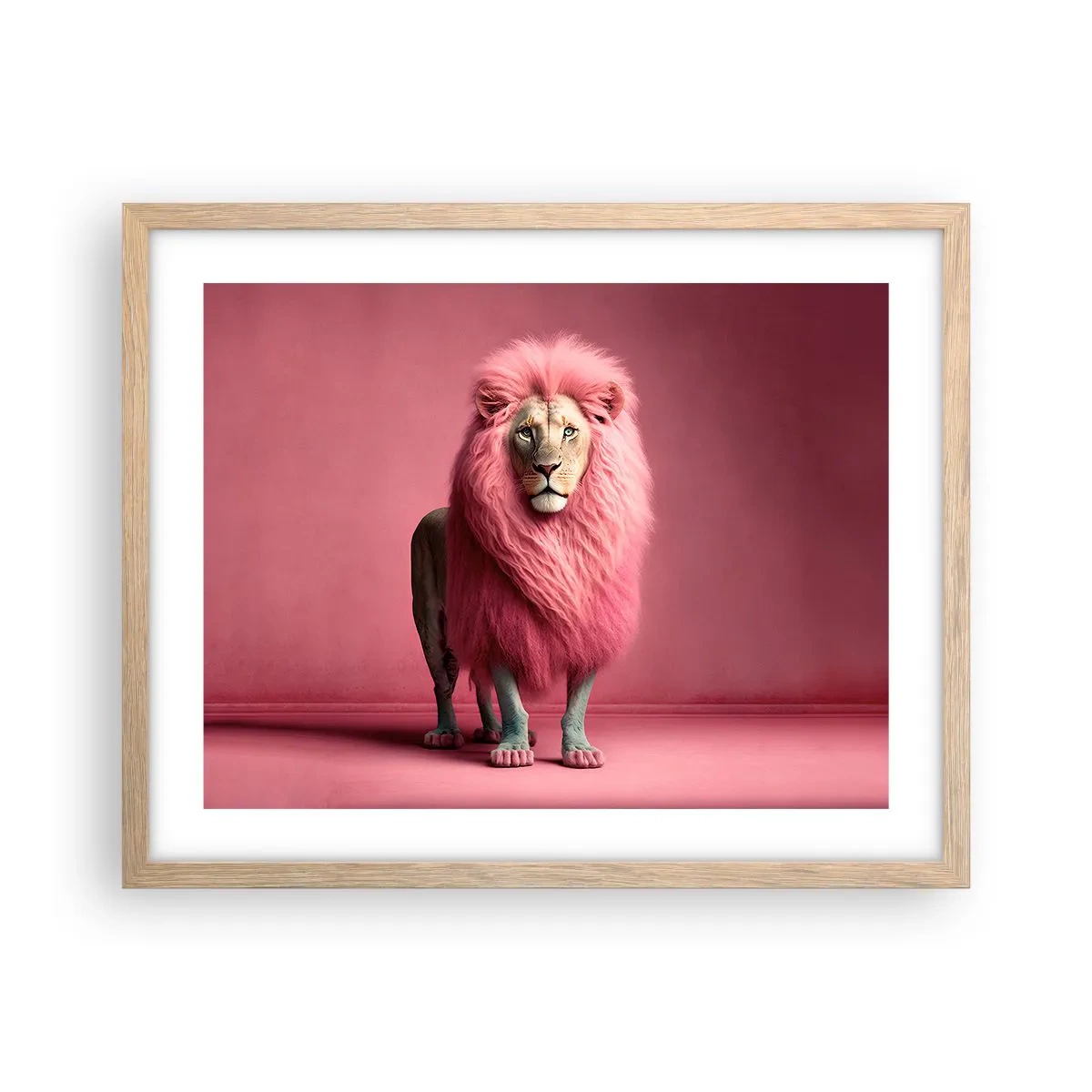 Plakat i ramme af lyst egetræ - Og du er ikke længere bange - 50x40 cm