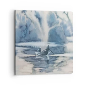 Lærredstryk - Billede på lærred - Lystfiskere i deres paradis - 70x70 cm