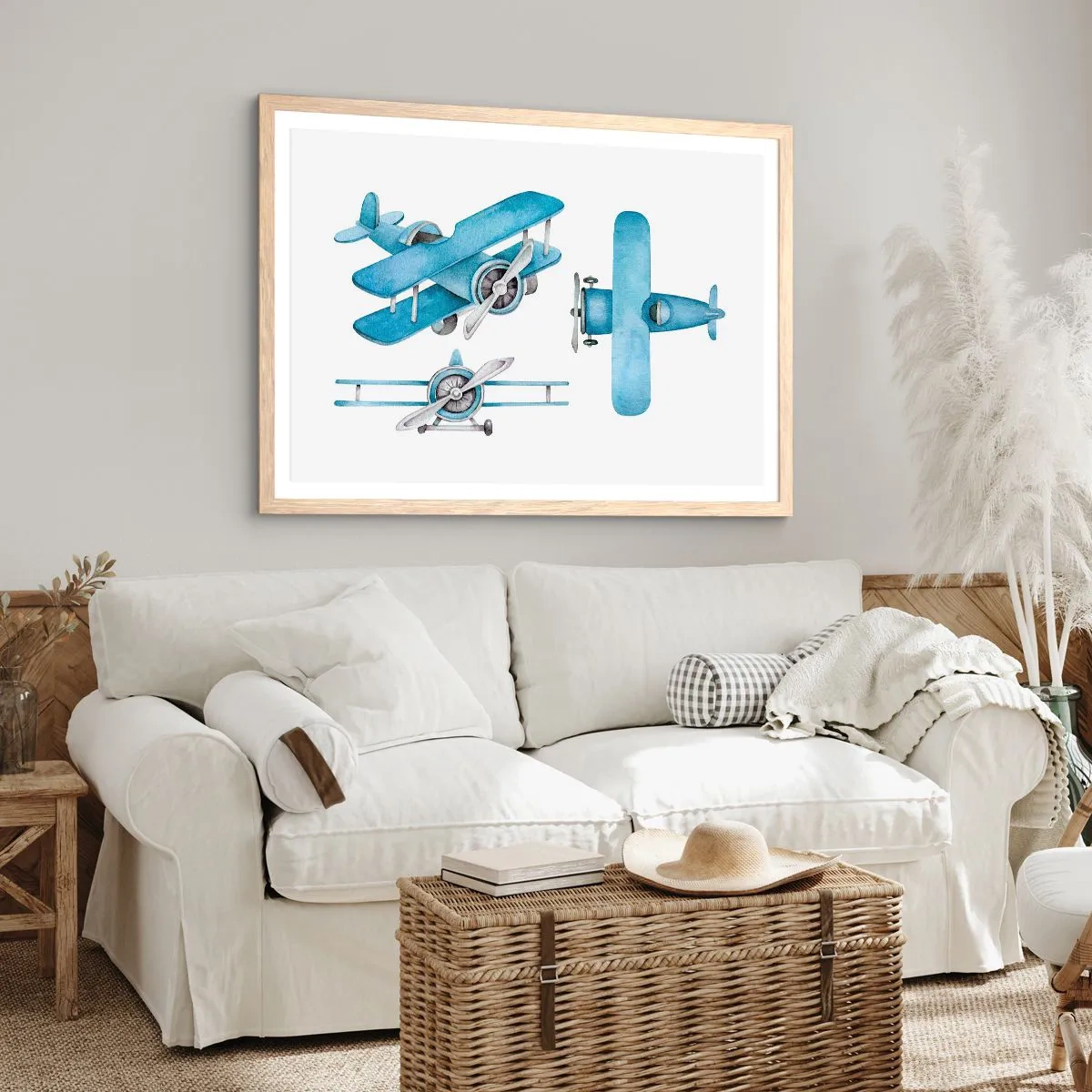 Plakat i ramme af lyst egetræ - En født vinder - 40x30 cm