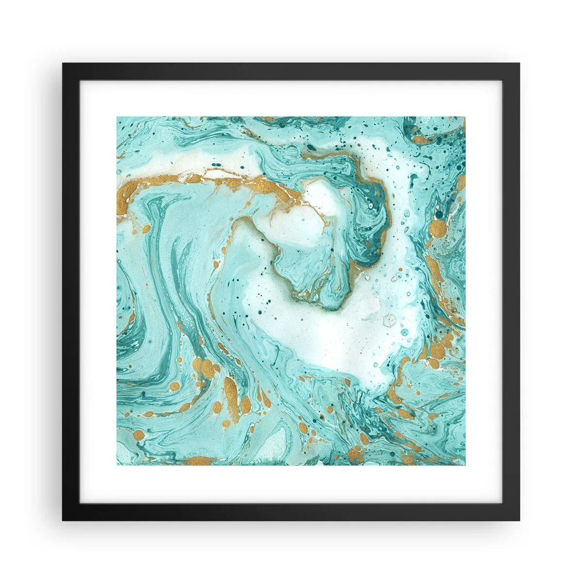 Plakat i sort ramme - Under den store bølge i Edo-perioden - 40x40 cm