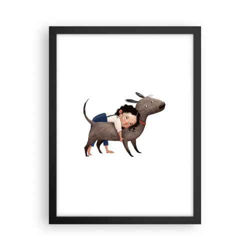 Plakat i sort ramme - Bedste venner - 30x40 cm