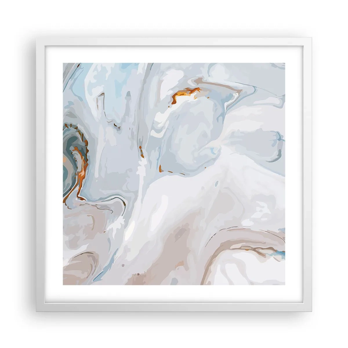 Plakat i hvid ramme - Hvid opløftet - 50x50 cm