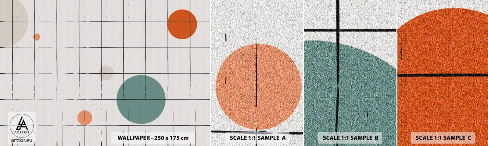 Prøve Fototapet Selvklæbende Deluxe Sticker - Fanget i en fælde. Os eller dem? - Baggrund, Hjul, Grille - 100x30 cm