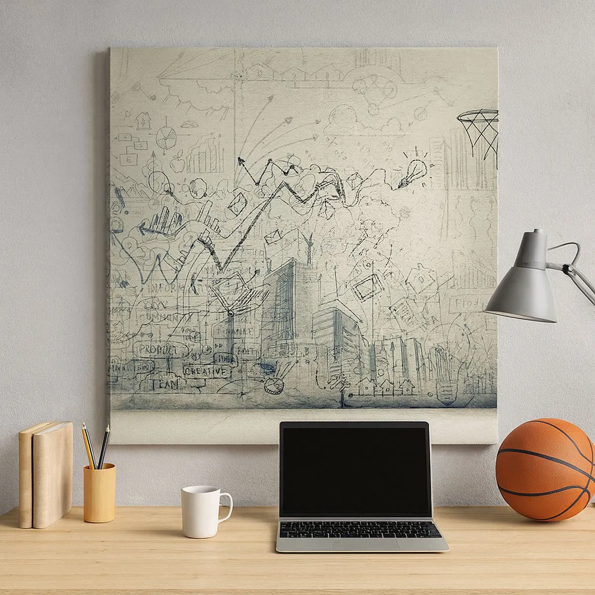 Lærredstryk - Billede på lærred - Mit vidunderlige byliv - 30x30 cm