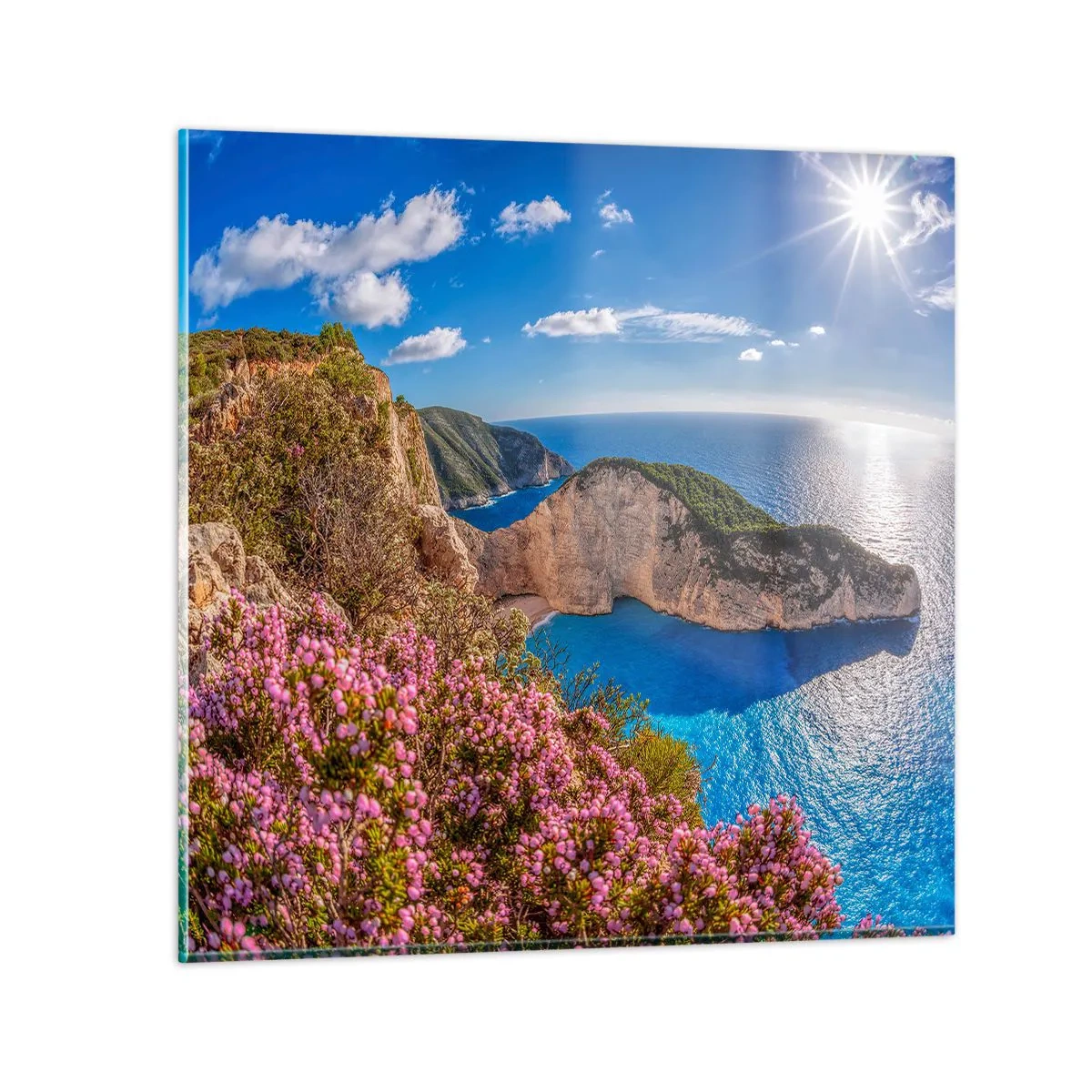 Billede på glas - Min store græske ferie - 60x60 cm