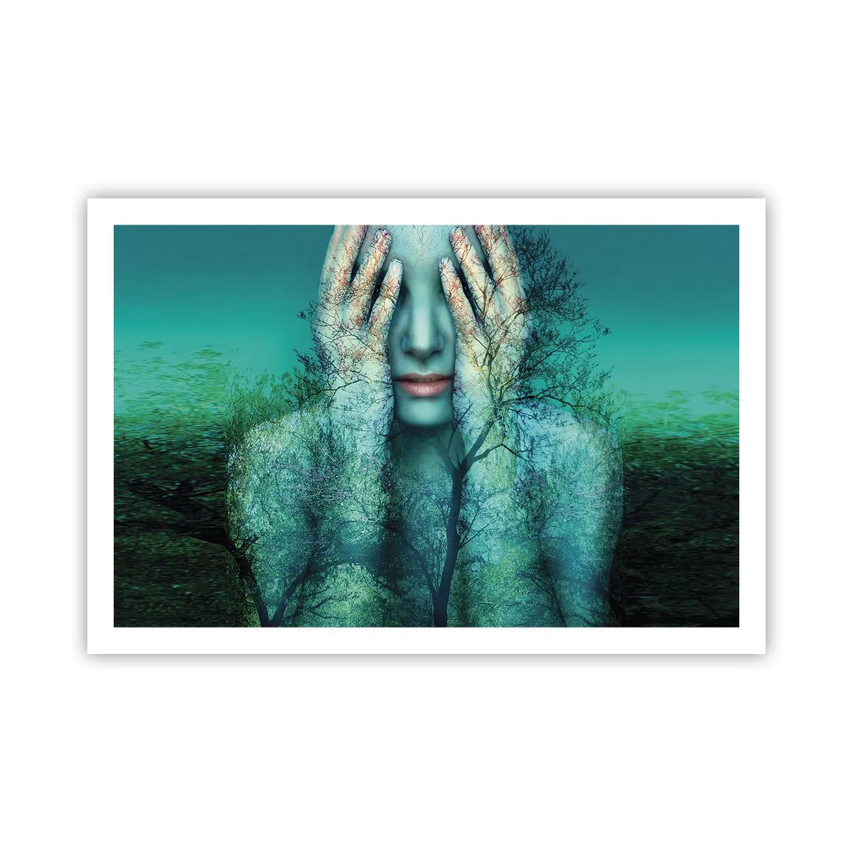 Plakat - Nedsænket i blåt - 91x61 cm
