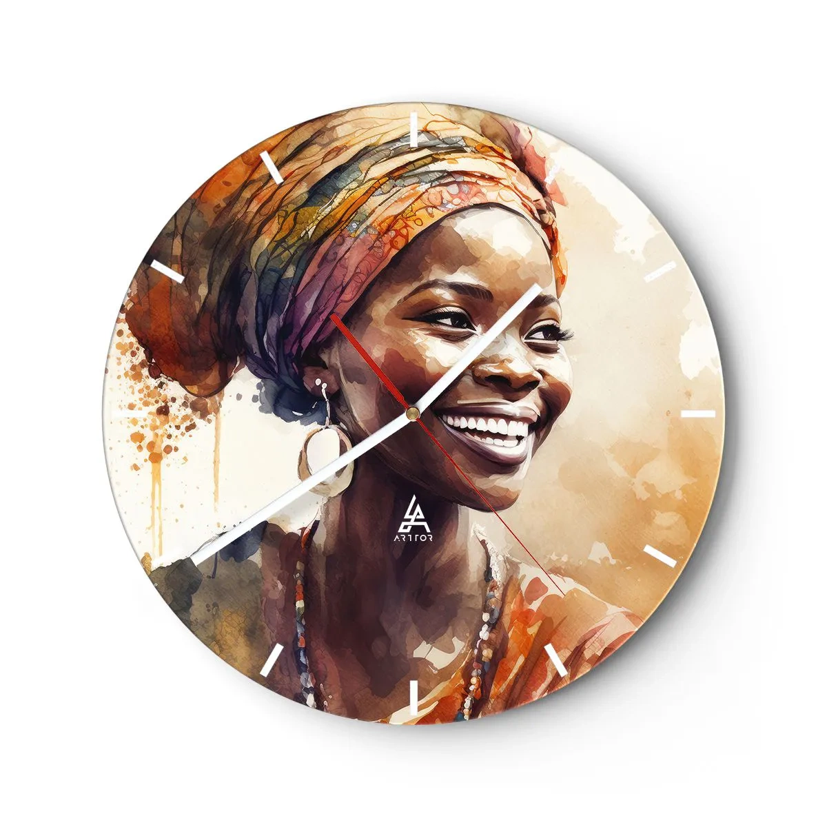 Vægur, Uret - Afrikansk dronning - 40x40 cm