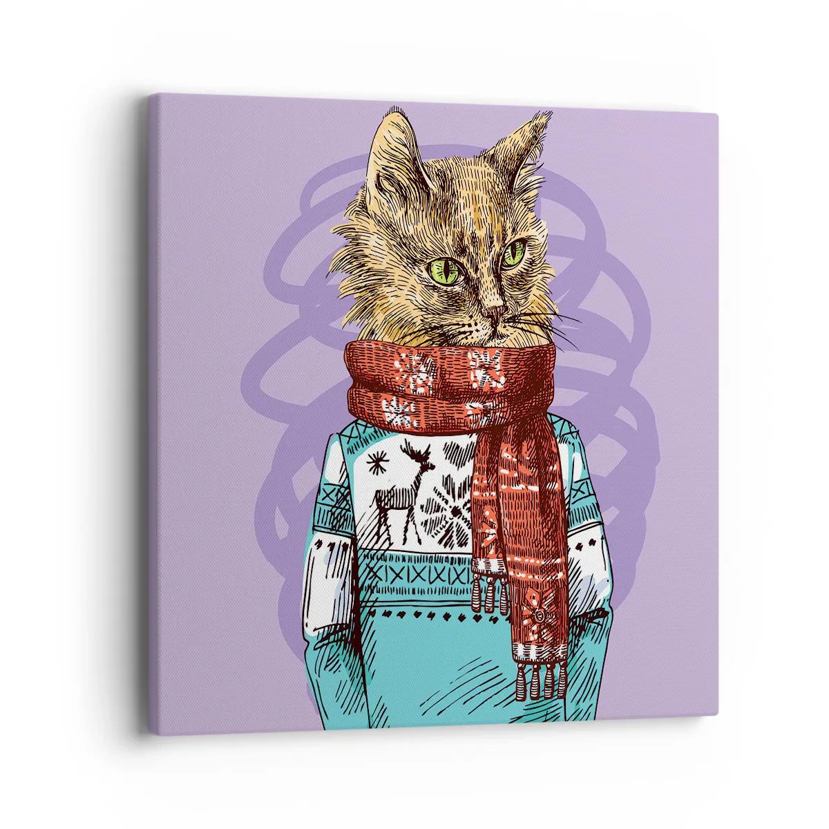 Lærredstryk - Billede på lærred - En kat ikke kun i sko - 40x40 cm