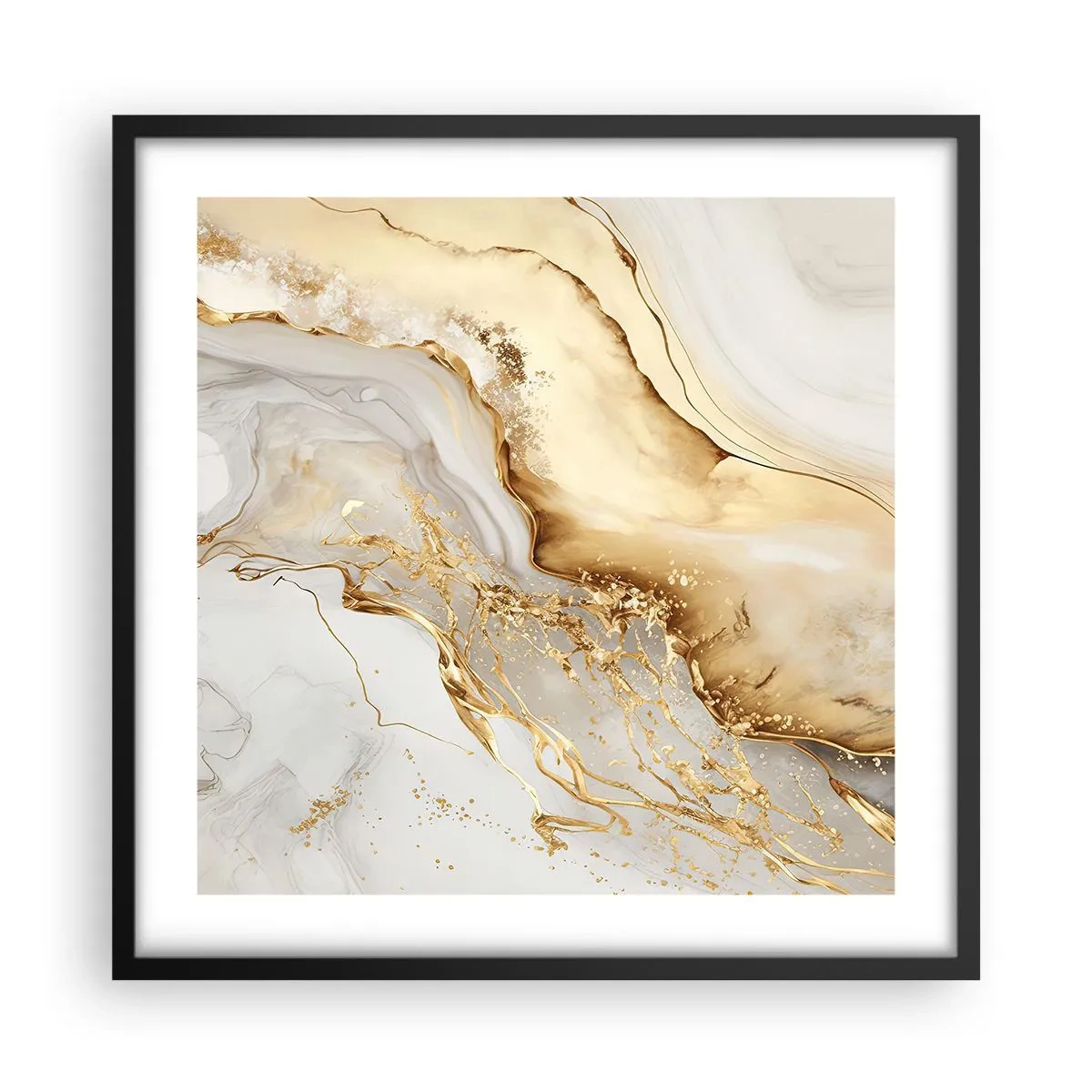 Plakat i sort ramme - Abstraktion: skønhed og godhed - 50x50 cm