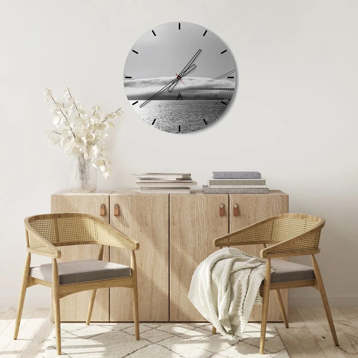 Vægur, Uret - Sejl gennem Golden Gate - 30x30 cm