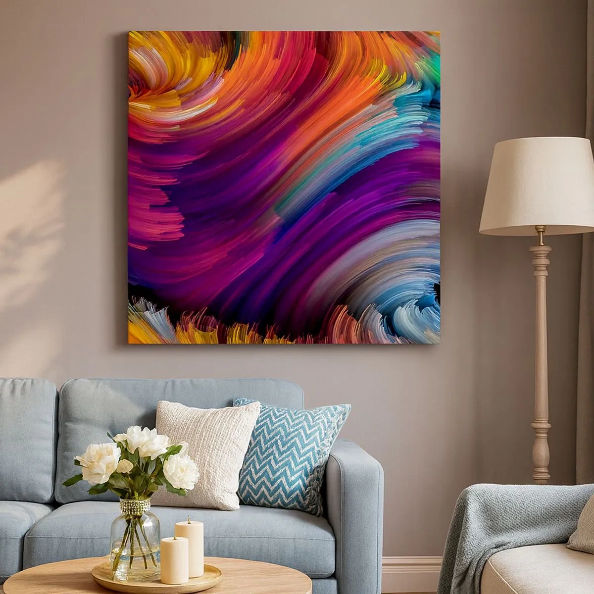 Lærredstryk - Billede på lærred - Begyndelsen på en ny verden - 30x30 cm