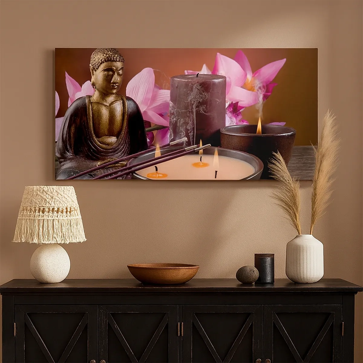 Lærredstryk - Billede på lærred - Rydde sindet, berolige kroppen - 30x30 cm