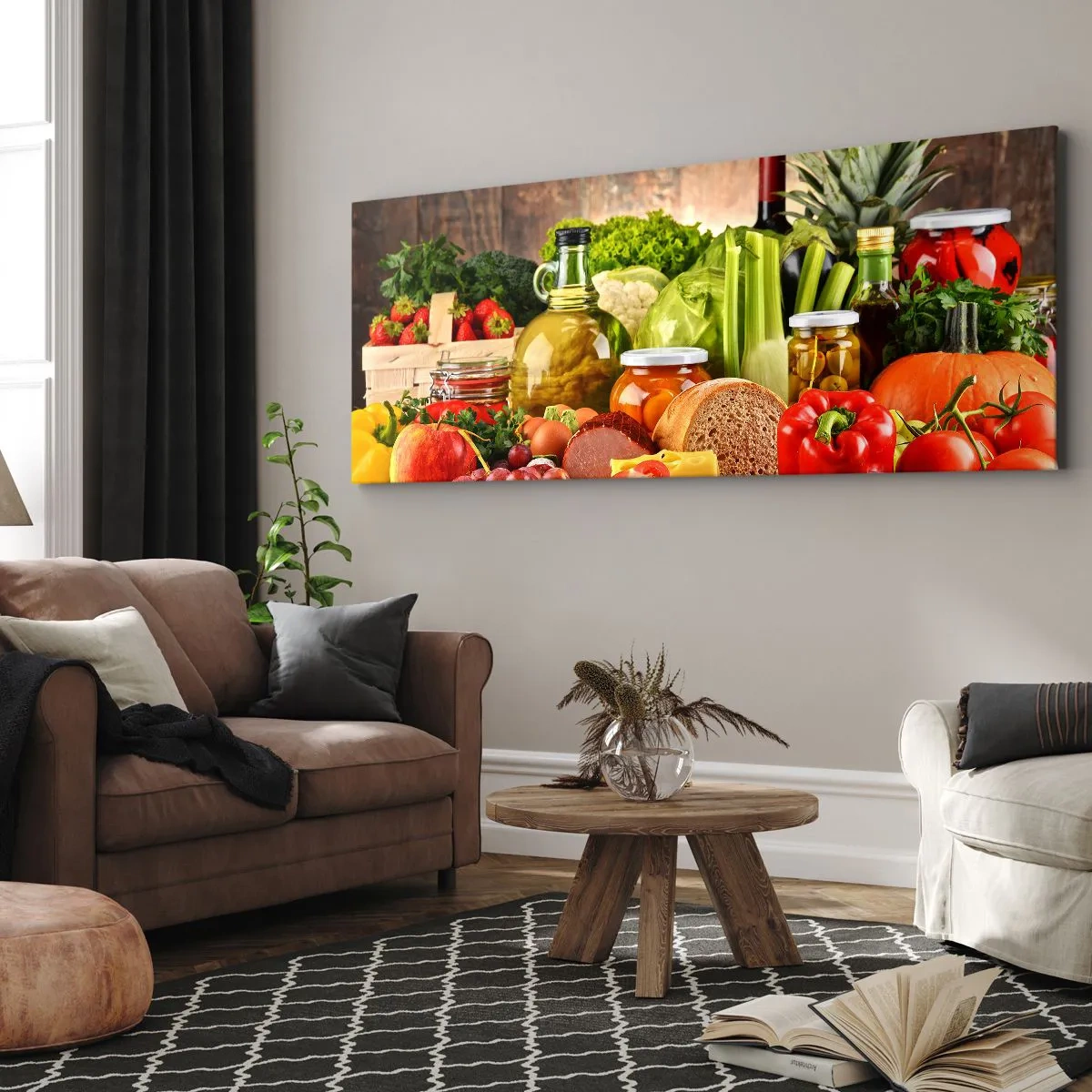 Lærredstryk - Billede på lærred - Røget, ristet, marineret - 100x40 cm