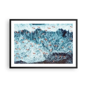Plakat i sort ramme - Parade ved havet - 70x50 cm