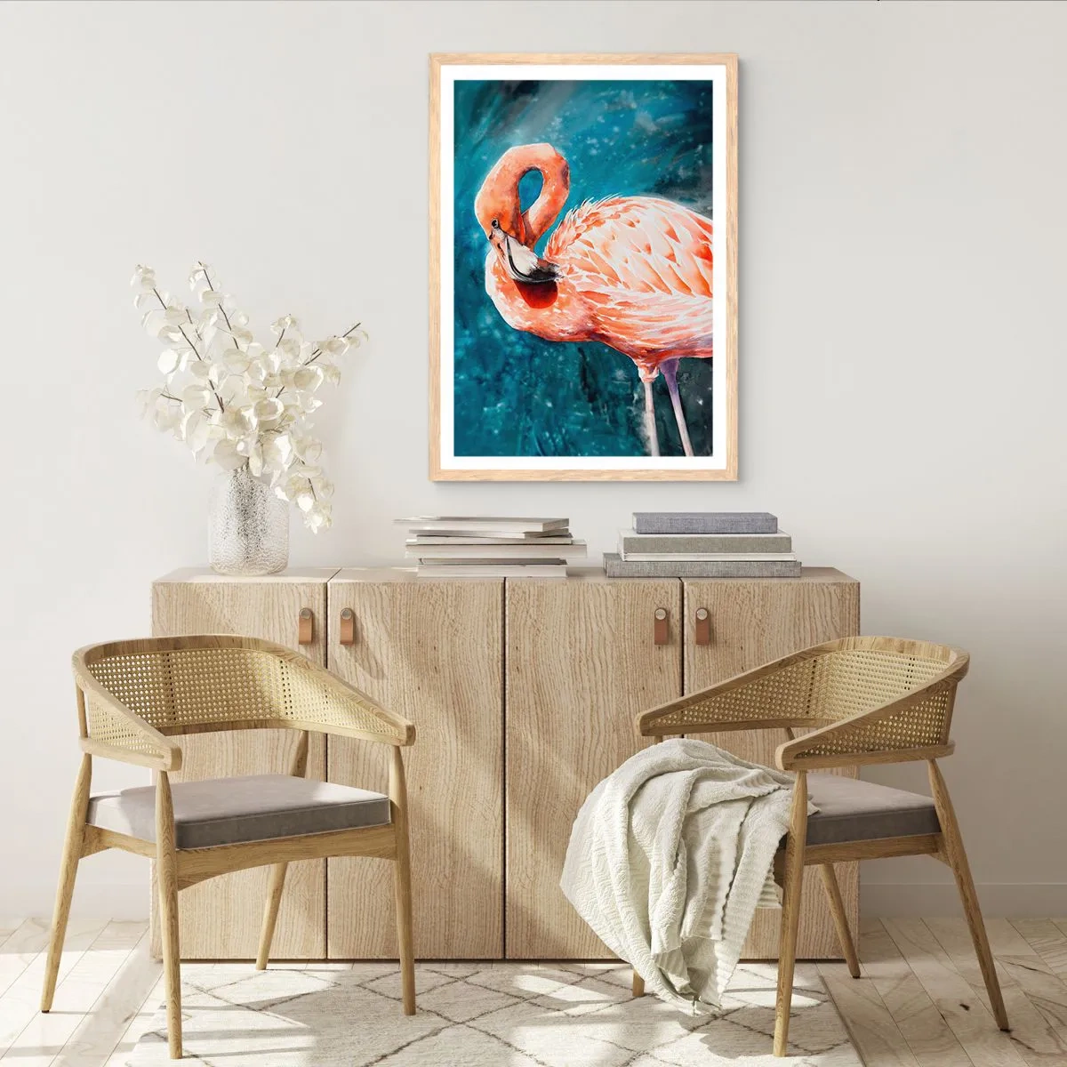 Plakat i ramme af lyst egetræ - Dekorativ af natur - 70x100 cm