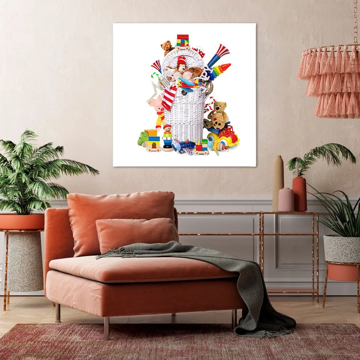 Lærredstryk - Billede på lærred - Småbørns skatte - 40x40 cm