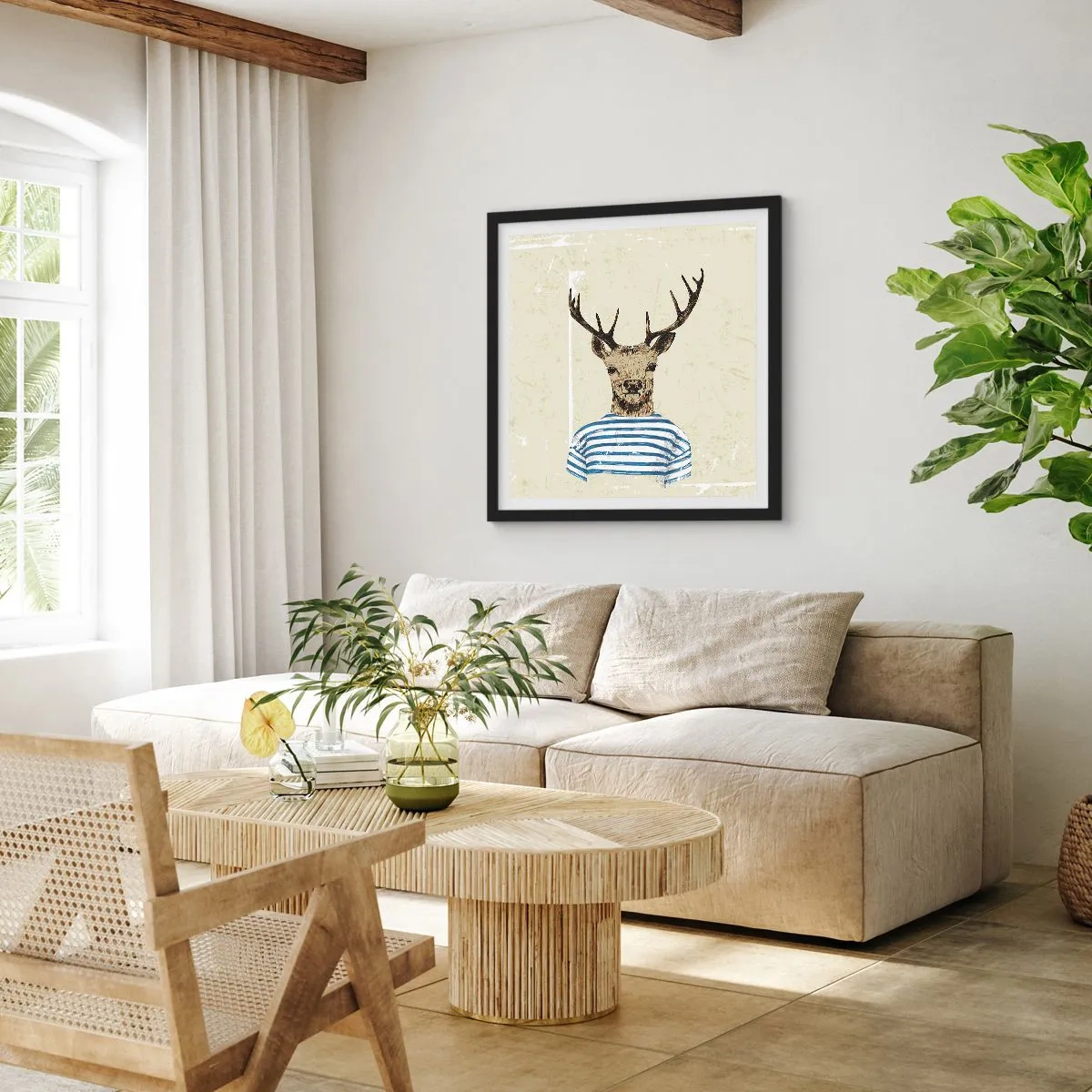 Plakat i sort ramme - Fordi jeg kan lide stribede skjorter! - 50x50 cm