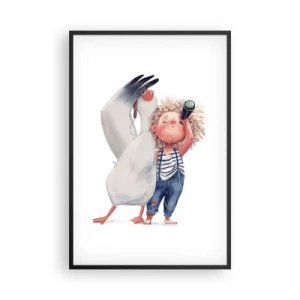 Plakat i sort ramme - En plan for en fantastisk rejse - 61x91 cm