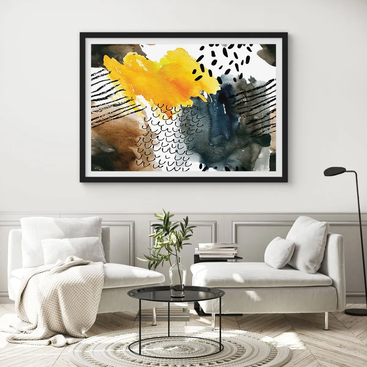 Plakat i sort ramme - Et møde mellem elementerne - 50x40 cm