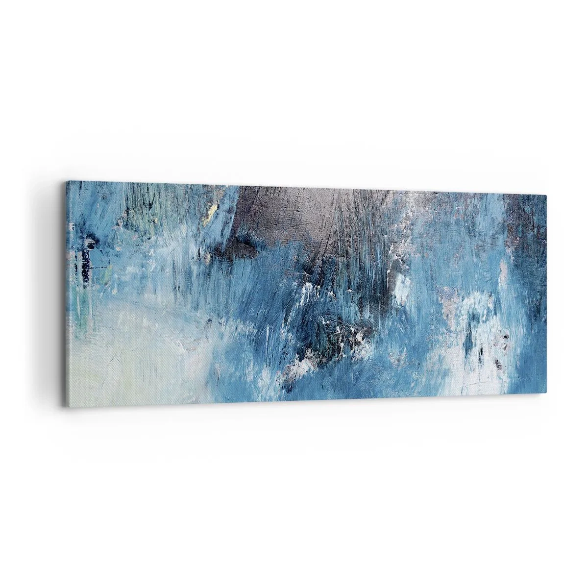 Lærredstryk - Billede på lærred - Blå rapsodi - 100x40 cm